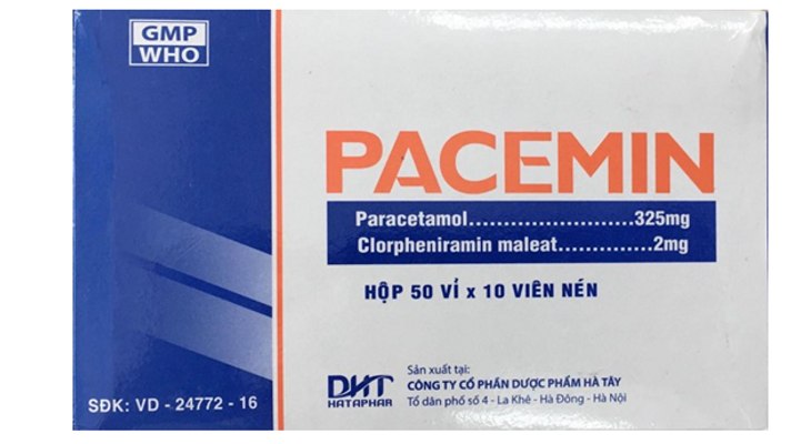 Thuốc trị cảm cúm, nhức đầu Pacemin vỉ 10 viên