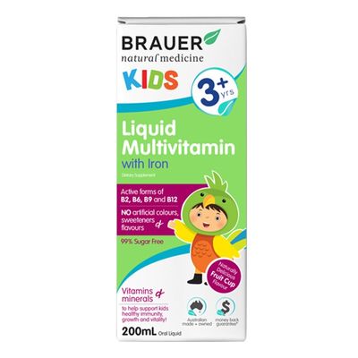 Vitamin tổng hợp cho bé từ 3 tuổi Brauer Liquid Multivitamin