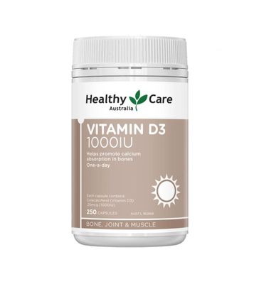 [Date T11.2024] Vitamin D3 1000 IU Healthy Care hộp 250 viên của Úc