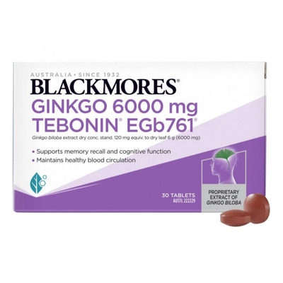 Viên uống hỗ trợ não bộ Blackmores Ginkgo 6000mg Tebonin Egb761