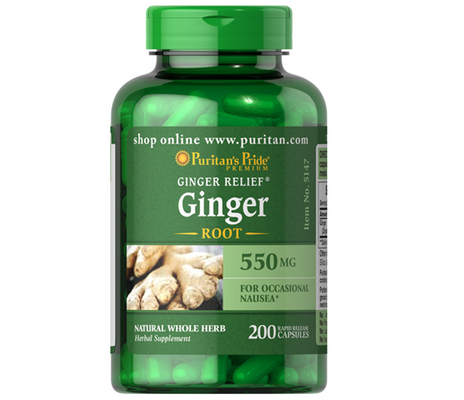 Viên uống Puritan's Pride Ginger Root 550mg hỗ trợ tiêu hóa và miễn dịch