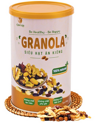 Ngũ cốc siêu hạt ăn kiêng Granola Quê Việt