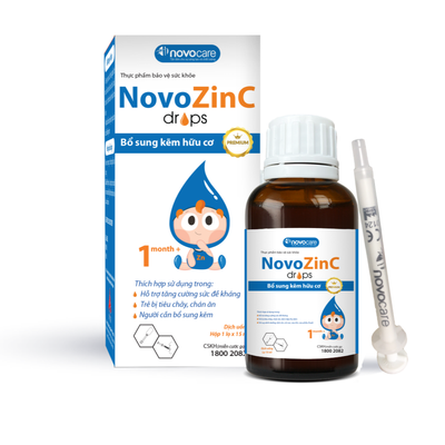 Kẽm hữu cơ NovozinC cho bé từ 1 tháng tuổi