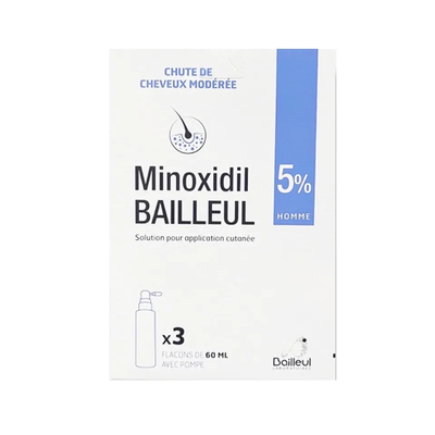 Combo 3 chai xịt hỗ trợ mọc tóc Minoxidil Bailleul Pháp