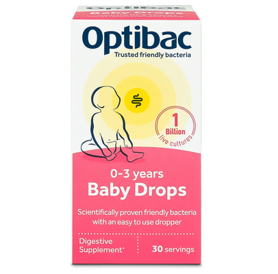 Men vi sinh dạng giọt Optibac Baby Drops màu hồng cho trẻ từ 0 - 3 tuổi