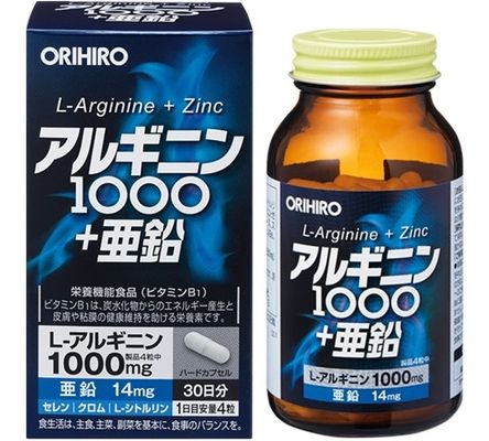 Viên uống Orihiro L-Arginine 1000mg Và Zinc hỗ trợ sinh lý nam