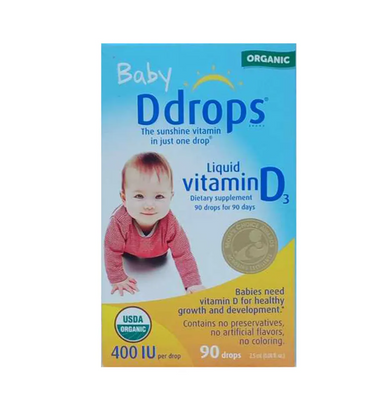 Baby Ddrops Vitamin D3 cho trẻ sơ sinh 90 giọt của Mỹ