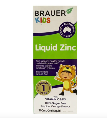 Siro hỗ trợ bổ sung kẽm cho bé Brauer Baby & Kids Liquid ZinC