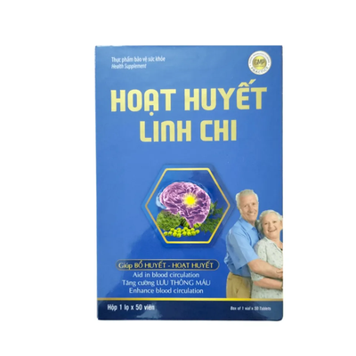 Viên uống Hoạt Huyết Linh Chi hỗ trợ tăng cường tuần hoàn máu não, lọ 50 viên