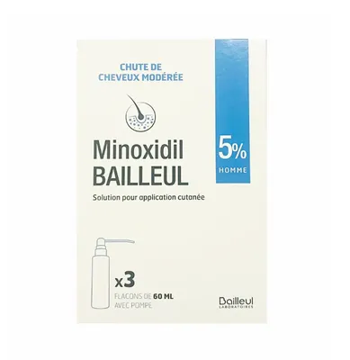 Combo 3 chai xịt hỗ trợ mọc tóc Minoxidil Bailleul Pháp