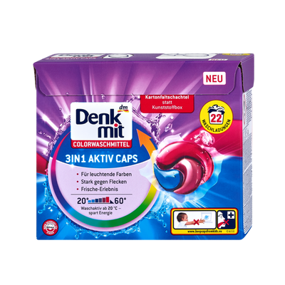 Viên giặt xả quần áo 3n1 Denkmit Colorwaschmittel