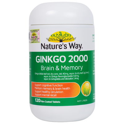 (Hàng công ty) Viên hỗ trợ não bộ Ginkgo 2000 Brain & Memory Nature's Way