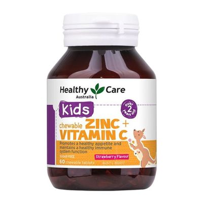 Viên nhai bổ sung kẽm Zinc + Vitamin C Healthy Care Úc