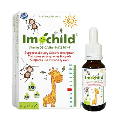 (Hàng công ty) Vitamin D3 và K2 Imochild dạng giọt cho bé