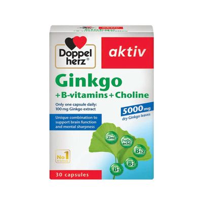(Hàng công ty)  Viên Ginkgo + B-vitamins + Choline Doppelherz hỗ trợ não bộ