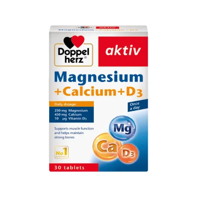 (Hàng công ty) Viên uống bổ sung Magnesium + Calcium + D3 Doppelherz