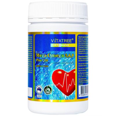 Viên uống bổ sung Omega 3 6 9 Plus Q10 Vitatree Úc