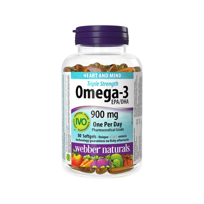 (Hàng nhập khẩu) Dầu cá Webber Naturals Triple Strength Omega-3 900mg