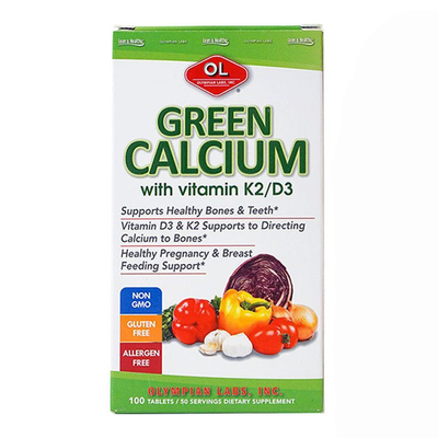 (Hàng nhập khẩu) Viên canxi hữu cơ Olympian Labs Green Calcium