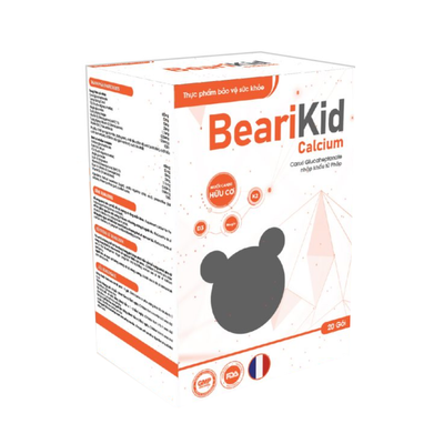 (Hàng nhập khẩu) Gói uống bổ sung canxi Bearikid Calcium