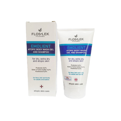 (Hàng nhập khẩu) Sữa tắm gội cho da nhạy cảm Floslek Atopic Body Wash Gel & Shampoo