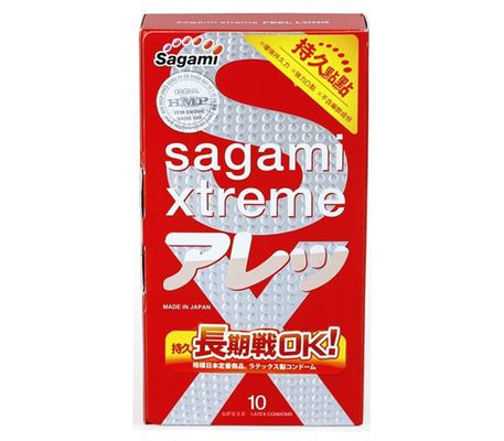 Bao Cao Su Sagami Xtreme Feel Long – Hộp 10 Chiếc, Có Gai, Kéo Dài Thời Gian