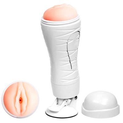 Âm Đạo Giả Nguỵ Trang Đèn Pin 12 Chế Độ Rung Rung Crazy Bull Flora Trắng Baile