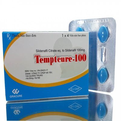 Viên uống tăng cường sinh lý nam Temptcure - 100 hộp 1 vỉ x 4 viên chính hãng