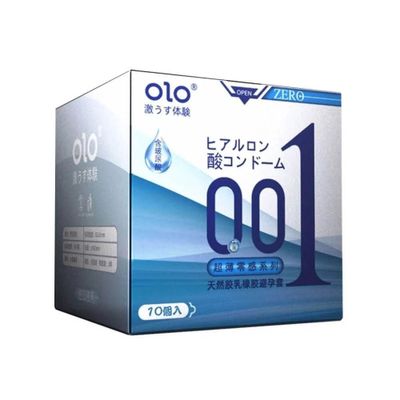 Bao cao su OLO 0.01 Zero Blue - Siêu mỏng, nhiều gel (Hộp 10 Cái)