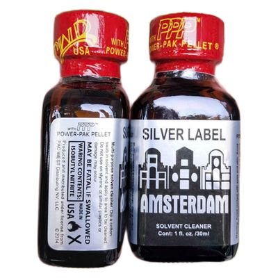 Popper Amsterdam Silver Label 30ml, phê tới não, che tên sp 