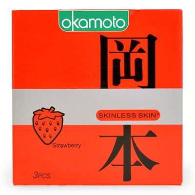 Bao Cao Su Okamoto Skinless Skin Strawberry Hương Dâu