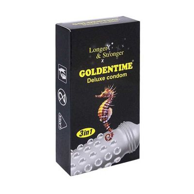 Bao Cao Su Goldentime Longer & Stronger 3in1 (Hộp 12 Cái) 