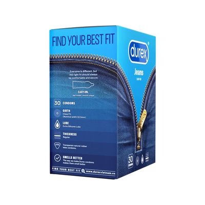 Bao Cao Su Durex Jeans (Hộp 30 Cái) 