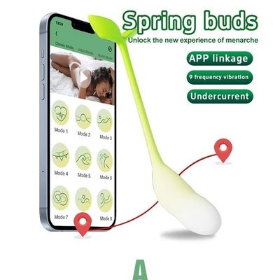 Trứng rung silicon mini cỏ mầm có 9 tần số chống nước