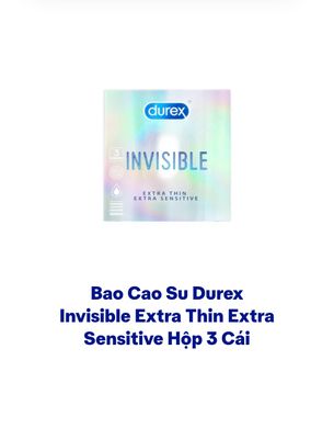 Bao cao su durex hộp 3 cái, che tên khi đặt hàng 