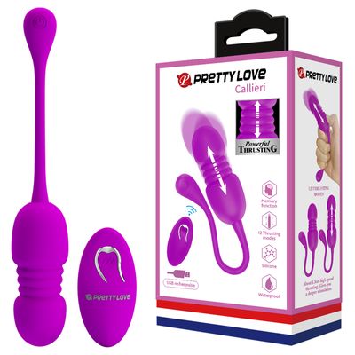 Trứng Rung Pretty Love Callieri Thụt Cao Cấp Điều Khiển Từ Xa, 12 Chế Độ Rung