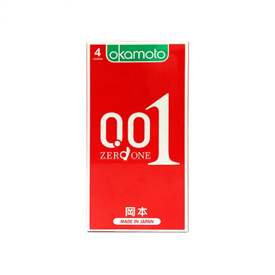 Bao cao su siêu mỏng Nhật Okamoto 0.01 | Hộp 4 Cái