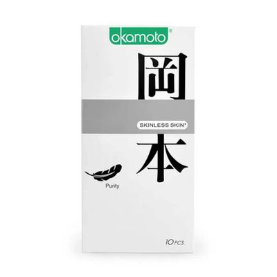 Bao cao su Okamoto Skinless Skin Purity - Không mùi, tinh khiết, mềm mại - Hộp 10 cái