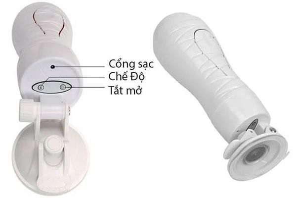 Âm Đạo Giả Nguỵ Trang Đèn Pin 12 Chế Độ Rung Rung Crazy Bull Flora Trắng Baile 611871