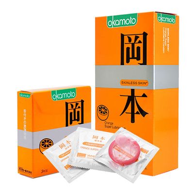 Bao Cao Su Okamoto Skinless Skin Orange Lubricated Hương Cam 567999