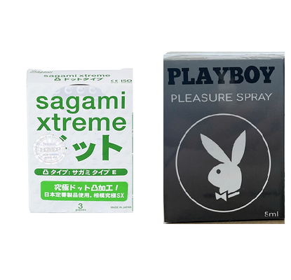 Bao Cao Su Sagami Kèm Chai Xịt Play Boy Kéo Dài Thời Gian Cho Nam