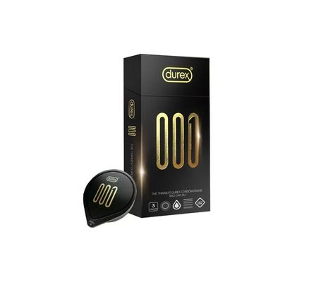Bao Cao Su Durex 001 Siêu Mỏng Size Lớn 55mm - Hộp 3 Chiếc