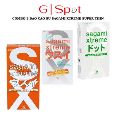 Combo 3 Hộp - Bao Cao Su Sagami Xtreme Super Thin - Siêu Mỏng Chính Hãng BCS Nhật Bản