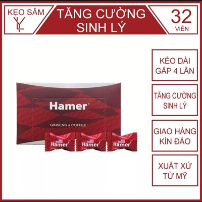 Kẹo Sâm Hamer Mỹ Chính Hãng Tăng Cường Sinh Lý Kéo Dài Thời Gian Quan Hệ Hộp 32 Viên