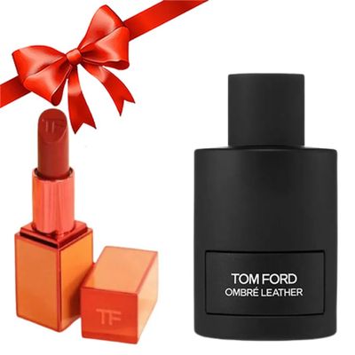 Combo Tom Ford Chính Hãng - Nước Hoa Ombré Leather EDP 100ml và Son TF 16 Đỏ Thuần Vỏ Cam - Quà Tặng Đặc Biệt Cho Mọi Dịp