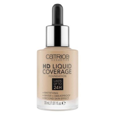 Kem nền Catrice HD Liquid Coverage Foundation 010 - Che phủ hoàn hảo, lớp nền mỏng nhẹ, giữ màu 24h, chống nắng SPF 25 chính hãng