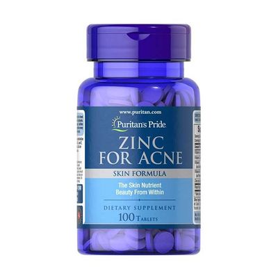 Viên Kẽm Hỗ Trợ Giải Quyết Mụn Zinc for Acne Puritan's Pride 100 Viên - Cải Thiện Da Mụn Hiệu Quả Từ Mỹ Chính Hãng