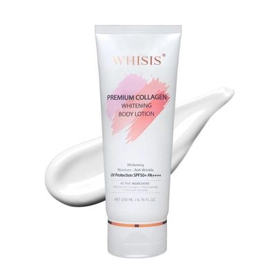 Kem Dưỡng Thể Trắng Da Chống Nắng WHISIS 200ml - Lotion Collagen Làm Sáng Da, Cung Cấp Độ Ẩm, Bảo Vệ Da Hàng Ngày