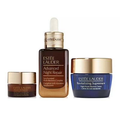 Set Dưỡng Da Estée Lauder Nighttime Experts - Bộ 3 Sản Phẩm Phục Hồi, Cung Cấp Độ Ẩm và Làm Sáng Da Chính Hãng